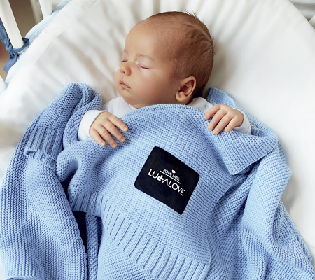 Patura crosetata bambus  120 x 100cm - Baby Blue [1]