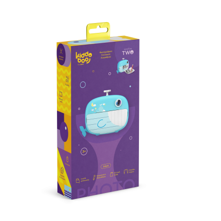 Cameră foto instant pentru copii KIDDOBOO FotoFun 2 Whale Blue, imprimare termică, 2MP, card 32GB, 4+ ani [3]