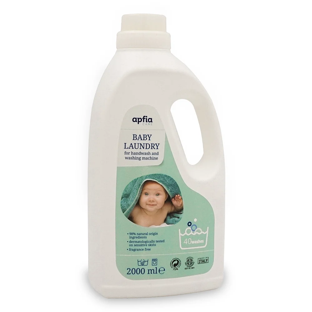 Detergent de rufe lichid ECO, pentru bebelusi, Natural, Sensitive, Fără parfum, 40 spălări, 2L, Apfia Care [1]
