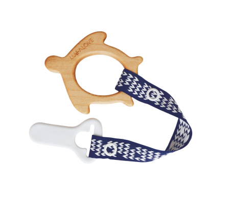 Jucarie dentitie + clips, lemn de artar , Mamari [0]