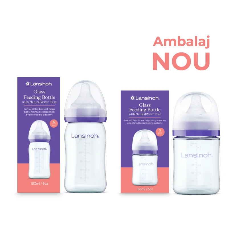 Kit: biberon din sticla 160 ml x 2buc, Lansinoh [1]