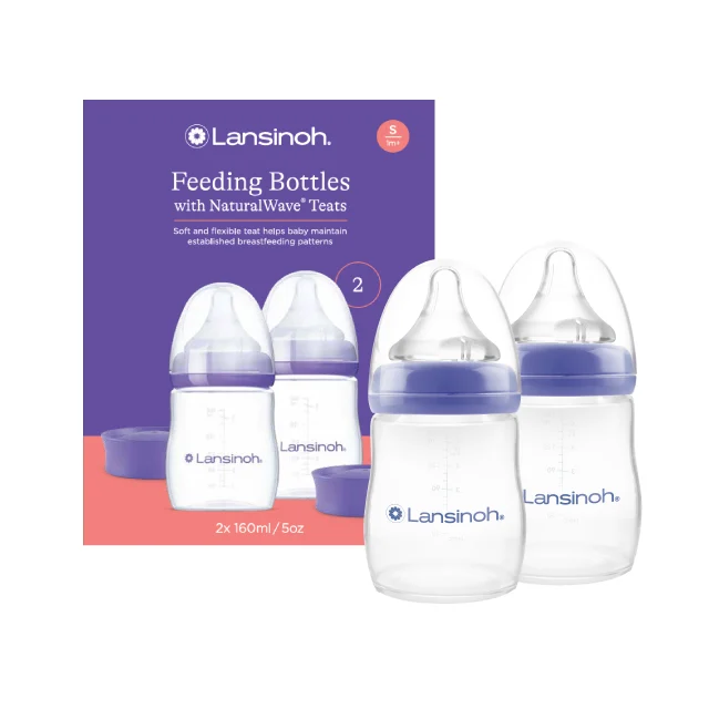 Lansinoh - Pachet 2x Biberon cu tetină NaturalWave® Lansinoh - 160 ml