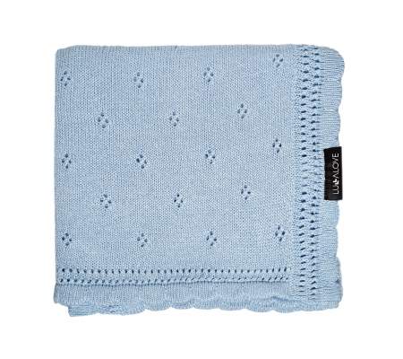 Paturici Bambus & Bumbac - Patura Bebelusi Bambus 80x100 cm Daisy Blue
