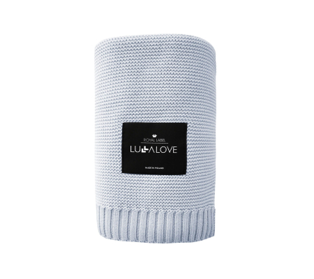 Paturici Bambus & Bumbac - Patura crosetata bambus  120 x 100cm - Frozen Blue