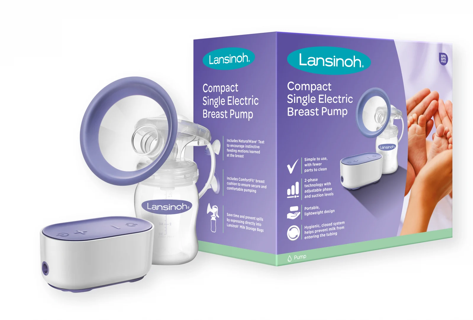 Lansinoh - Pompa de san electrica compacta Lansinoh
