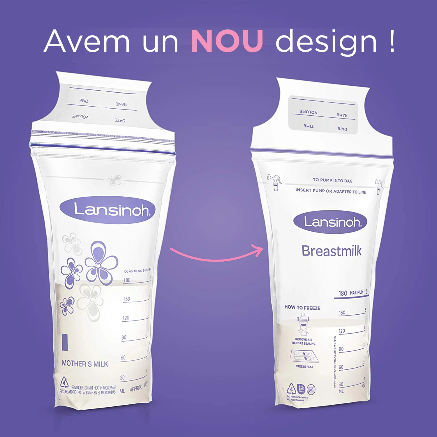 Pungi de stocare a laptelui matern - Lansinoh (50 buc.) [1]