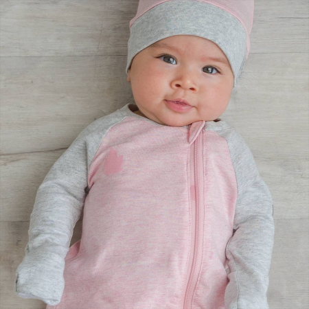 Salopeta bumbac organic Pink by Juddlies 3-6 luni [0]