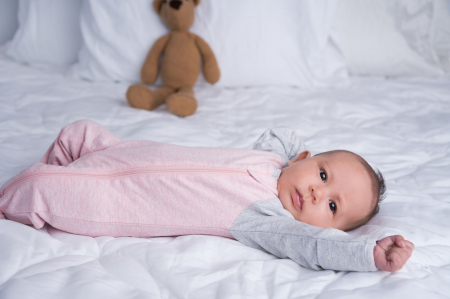 Salopeta bumbac organic Pink by Juddlies 3-6 luni [2]