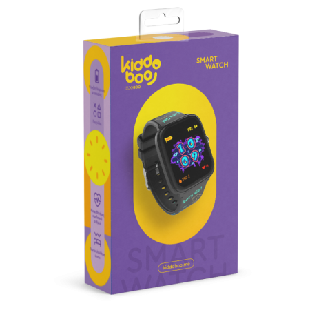Smartwatch copii KIDDOBOO 2.0 Black, Bluetooth, 10 moduri sport, jocuri, 6+ ani [3]