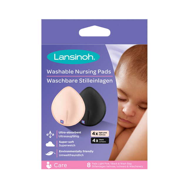 Ingriire Mama - Tampoane refolosibile roz si negre Lansinoh - 8 buc