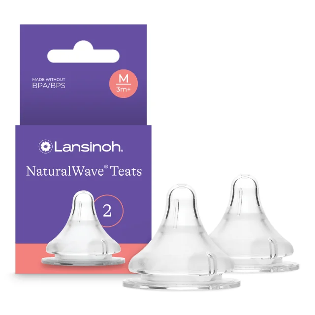 Lansinoh - Tetină cu flux mediu NaturalWave® M, Lansinoh - 2 buc.