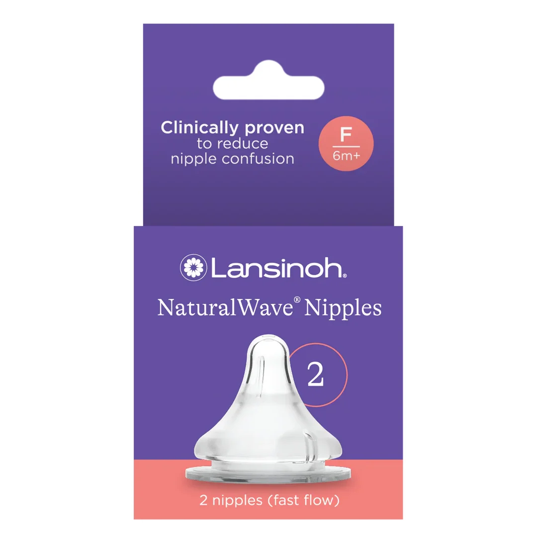 Lansinoh - Tetină cu flux rapid NaturalWave® F, Lansinoh - 2 buc.