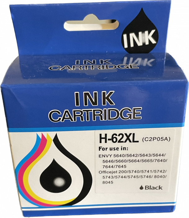 Hp 62xl (bk) cartuş compatibil [2]