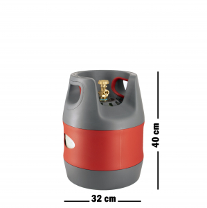 Butelie reîncărcabilă GPL (Gaz), material compozit, gri-roșu, rezistență 30 bari, capacitate 12.7 Litri [1]