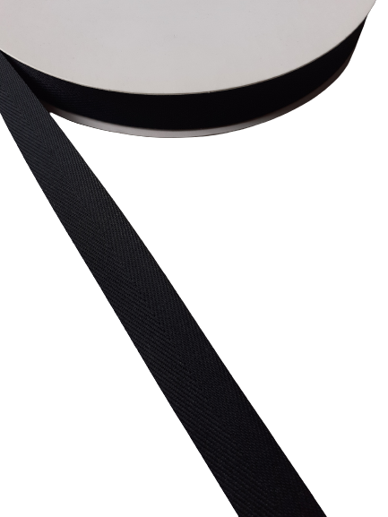 Banda twill 19mm, negru [2]