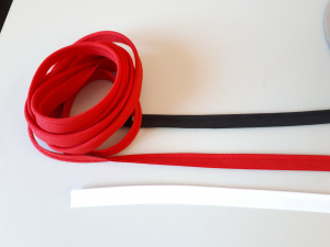 Benzi textile - Paspoal alb cu snur de 3mm