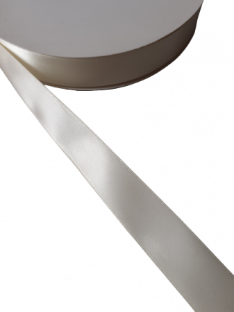 Benzi tesute dublu satinate 25mm - Banda dublu satinata, culoarea ivory