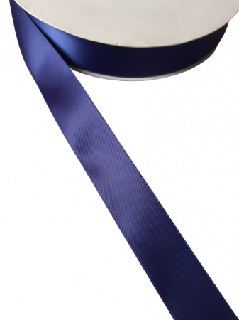 Benzi tesute dublu satinate 25mm - Banda dublu satinata, culoarea indigo