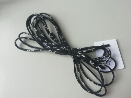 Banda tip spaghetti negru cu floricele [1]