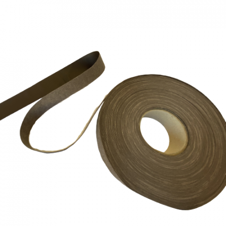 Benzi textile pe drept si bias - Banda din piele ecologica maron, 2,5cm latime