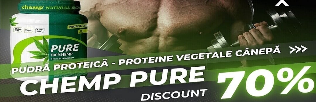 Pudra proteica de canepa Chemp Pure proteine vegetale canepa