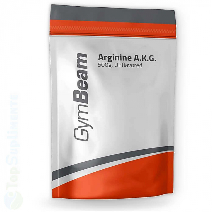 Arginină AKG GymBeam aminoacid semiesențial, producere și sinteză proteine, efort muscular, antrenamente, sportivi [1]