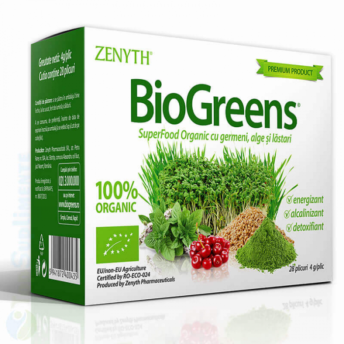 BioGreens supliment pudra energie detoxifiere detoxifiant super aliment Zenyth 28 plicuri TopSuplimente [2]