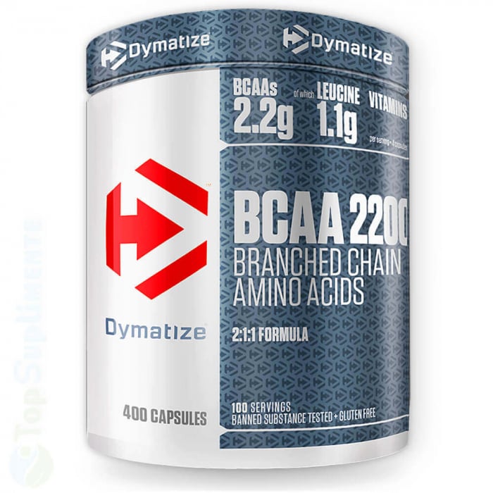 BCAA 2200 complex aminoacizi esențiali Dymatize, masă musculară, post-antrenament, țesut muscular, sinteză proteine [1]