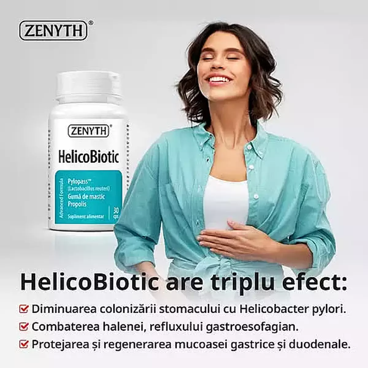 HelicoBiotic supliment tratament bacteria Helicobacter pylori Zenyth - TopSuplimente [3]