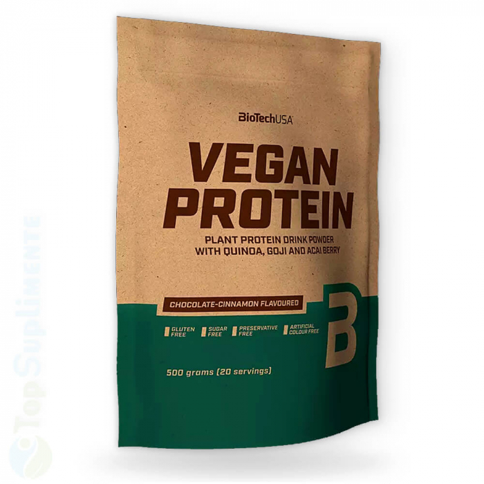 Vegan Protein BioTech complex proteic vegan din orez și mazăre, aminoacizi, quinoa, acai, goji, proteine masă musculară [1]