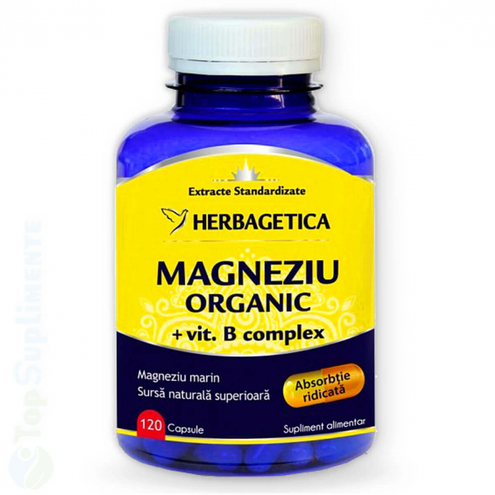 Magneziu Organic si Vitamine B-Complex capsule Herbagetica - TopSuplimente [1]