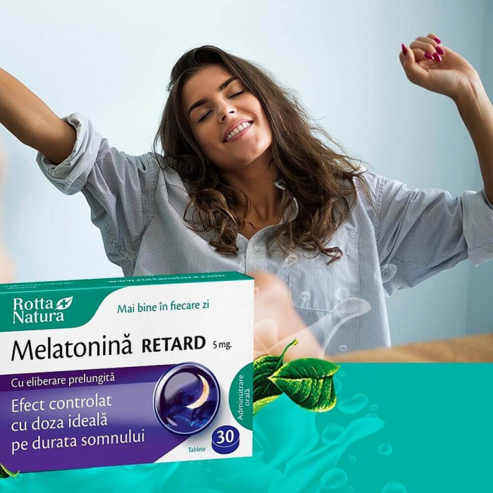 Melatonina Retard 5mg pastile de somn si stres Rotta Natura 90cps TopSuplimente [2]