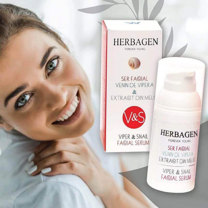 Ser facial cu venin de vipera si extract de melc Herbagen 30gr TopSuplimente [2]
