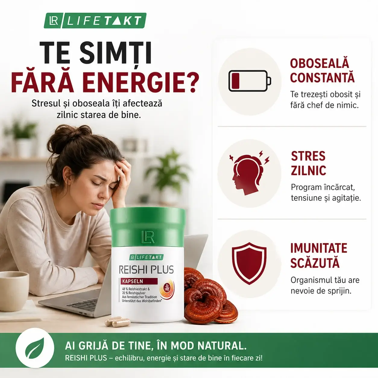 Reish Lr SET 2x Reishi Plus capsule ciuperca medicinala LR