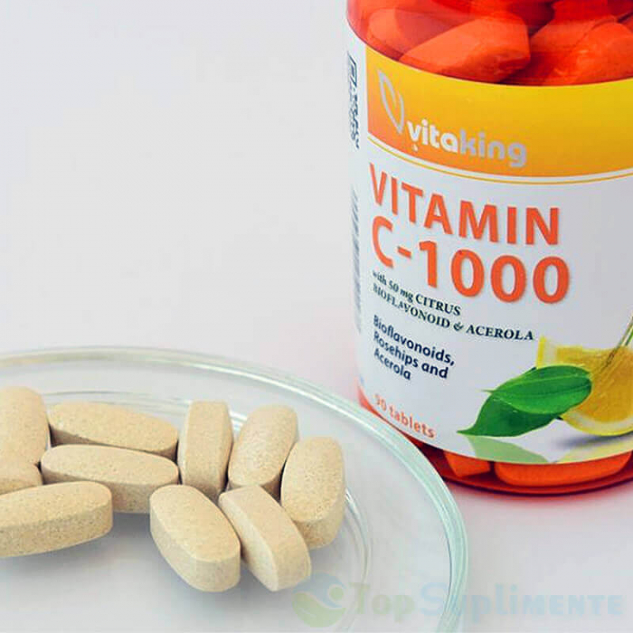 Vitamina C 1000 bioflavonoide acerola macese Vitaking 90tab TopSuplimente [2]