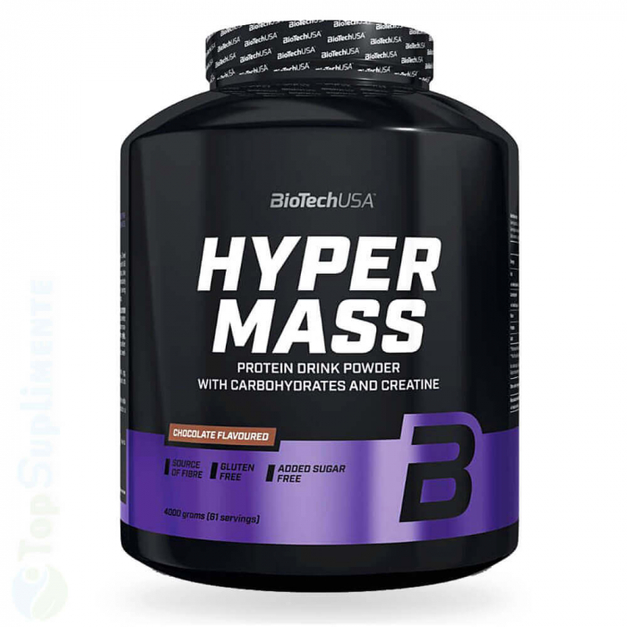 Hyper Mass creștere masă musculară și greutate corporală, proteine, carbohidrați, fibre, creatină monohidrată (BioTech) [1]