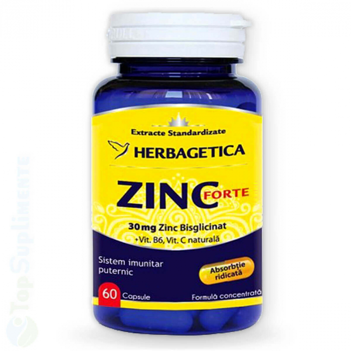 Zinc Forte pastile imunitate oboseala vitamina C B6 Herbagetica - TopSuplimente [1]