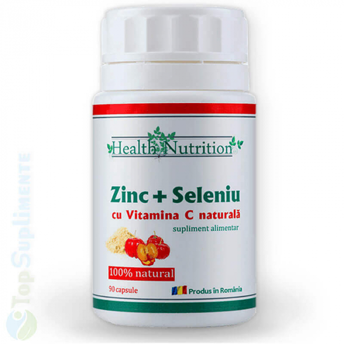 Zinc, Seleniu și Vitamina C 90 capsule, imunitate, oase, mușchi, dezvoltare copii, psihic, fertilitate (Health Nutrition) [1]