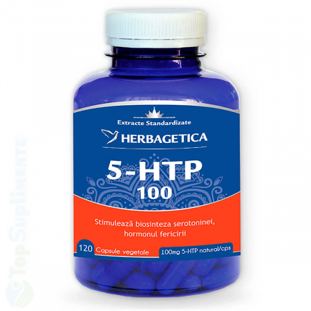 5-HTP 100 pastile antistres vitamine sistem nervos stres si serotonina Herbagetica - TopSuplimente