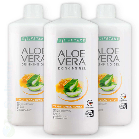 Vitamine lichide - SET 3x Aloe Vera gel de baut LR cu Miere pentru sanatate - TopSuplimente