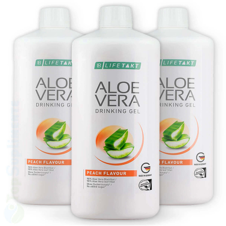 Vitamine lichide - SET 3x Aloe Vera gel de baut LR cu Piersici pentru silueta si diabet - TopSuplimente