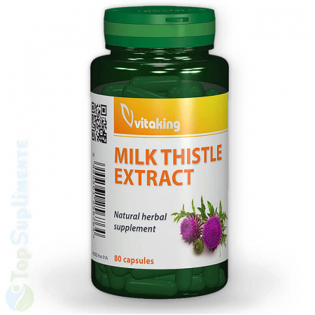 Suplimente alimentare - Armurariu ciulin de lapte Milk thistle capsule silimarina Vitaking 80cps TopSuplimente