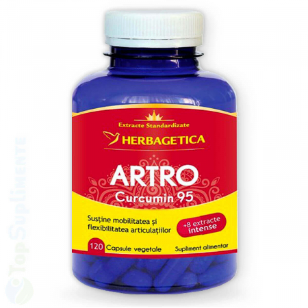 Suplimente antioxidanti - Artro Curcumin 95 supliment pastile articulatii Herbagetica - TopSuplimente