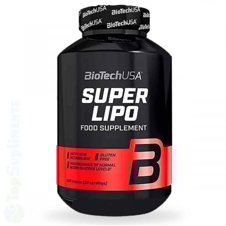 Suplimente sportive - Super Lipo fat burner arzator de grasimi BioTech 120 pastile TopSuplimente