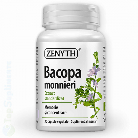 Pastile de memorie - Bacopa Monnieri pastile memorie oboseala stres Zenyth - TopSuplimente