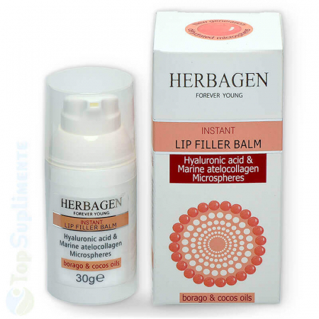 Creme de fata - Balsam de buze Filler Lip Balm acid hialuronic Herbagen TopSuplimente