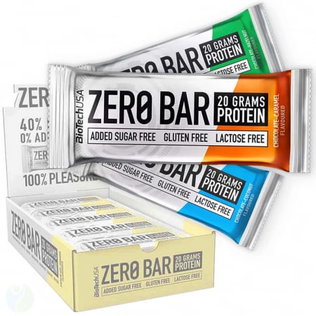 Suplimente sportive - Zero Bar batoane proteice BioTech cutie 20 bc TopSuplimente