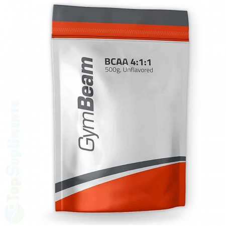 BCAA 4:1:1 aminoacizi esențiali cu lanț ramificat, sinteză și producere proteine, masă musculară (GymBeam) [0]