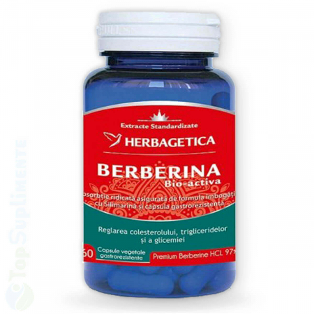 Suplimente digestie - Berberina bio-activa pastile glicemie colesterol trigliceride Herbagetica - TopSuplimente