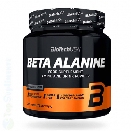 Suplimente sportive - Beta Alanina aminoacid pre-workout carnozina BioTech 300gr TopSuplimente